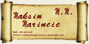 Maksim Marinčić vizit kartica
